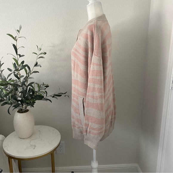 Varley Mayberry sweater pink blush zebra size large wool cotton - Picture 3 of 11